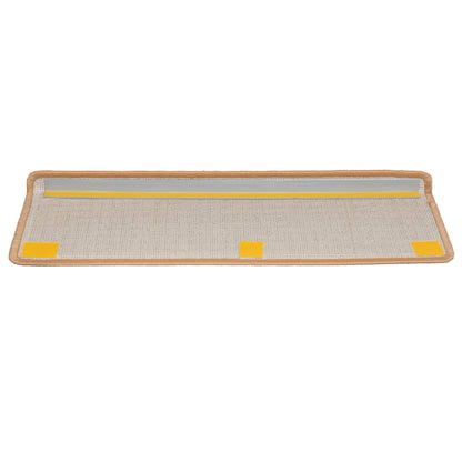 Tapetes de escada 10 peças 65x21x4 cm bege com borda retangular