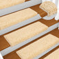Tapetes de escada 10 peças 65x21x4 cm creme com borda retangular