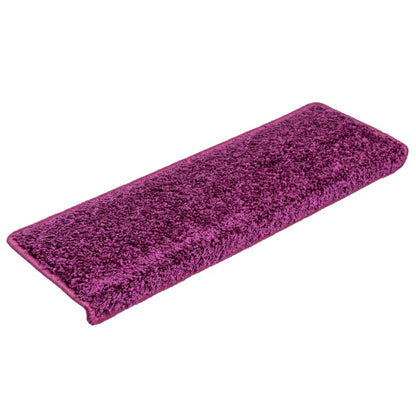 Tapetes de escada 10 peças 65x21x4 cm roxo com borda retangular
