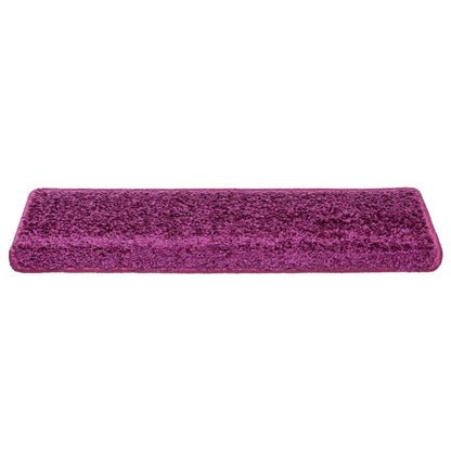 Tapetes de escada 10 peças 65x21x4 cm roxo com borda retangular