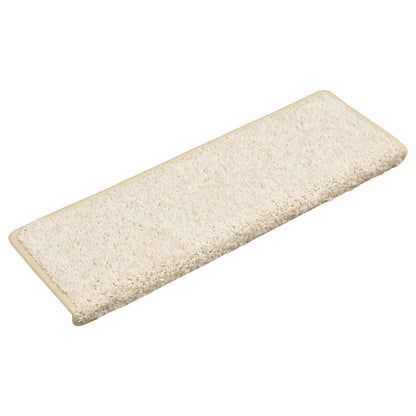 Tapetes de escada 10 peças 65x21x4 cm branco com borda retangular