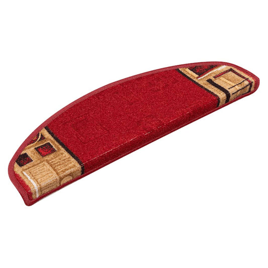 Tapetes de escadas adesivos 10 pcs 65x21x4 cm vermelho