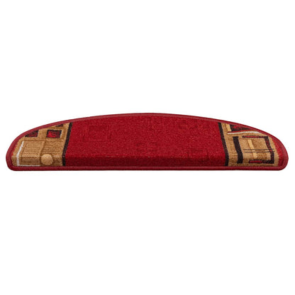 Tapetes de escadas adesivos 10 pcs 65x21x4 cm vermelho