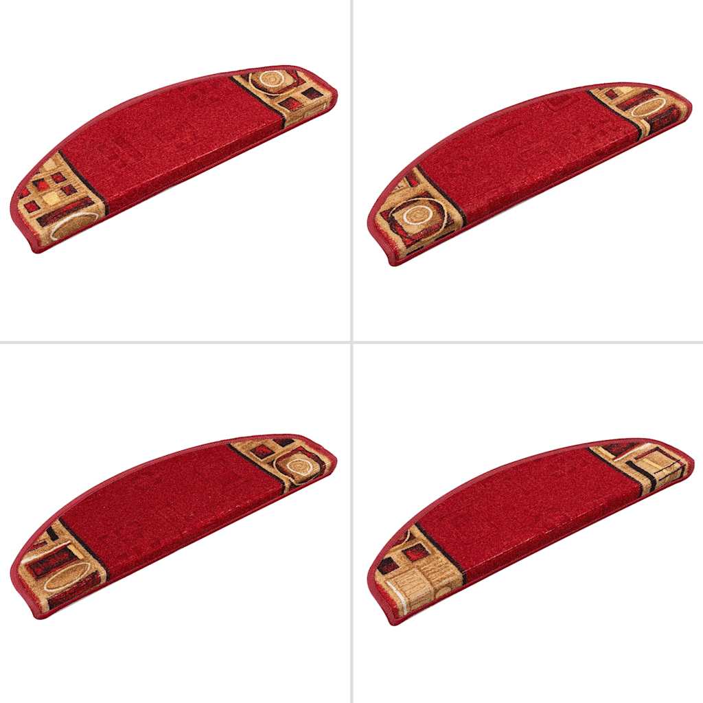Tapetes de escadas adesivos 10 pcs 65x21x4 cm vermelho