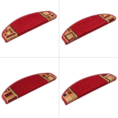 Tapetes de escadas adesivos 10 pcs 65x21x4 cm vermelho