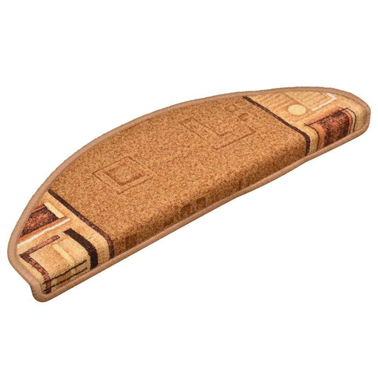 Tapetes de escadas adesivos 5 pcs 65x21x4 cm bege