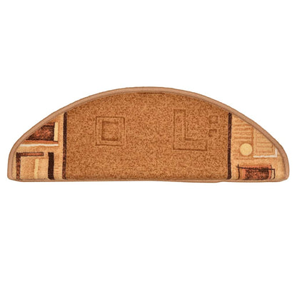 Tapetes de escadas adesivos 5 pcs 65x21x4 cm bege