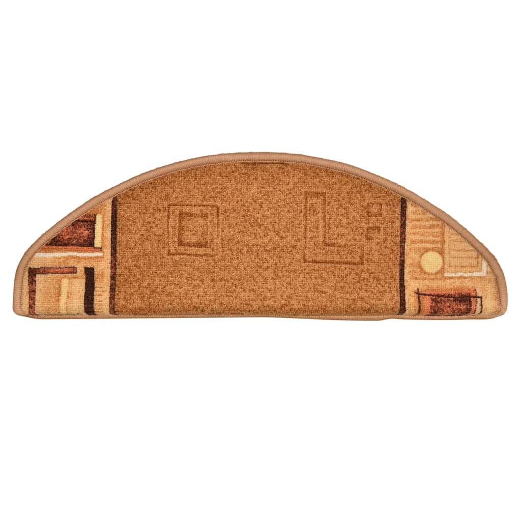 Tapetes de escadas adesivos 10 pcs 65x21x4 cm bege