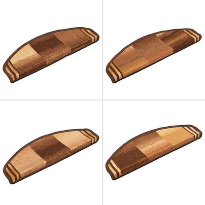 Tapetes de escadas adesivos 5 pcs 65x21x4 cm castanho