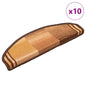 Tapetes de escadas adesivos 10 pcs 65x21x4 cm castanho