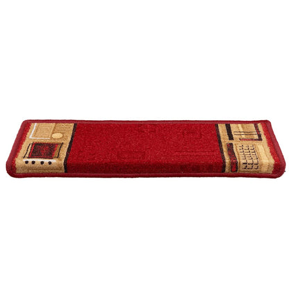 Tapetes de escadas adesivos 5 pcs 65x21x4 cm vermelho