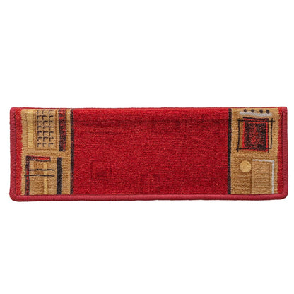 Tapetes de escadas adesivos 5 pcs 65x21x4 cm vermelho