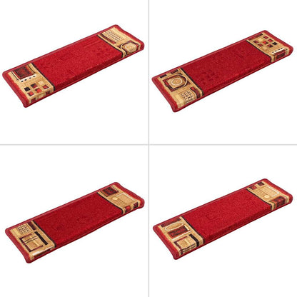 Tapetes de escadas adesivos 10 pcs 65x21x4 cm vermelho
