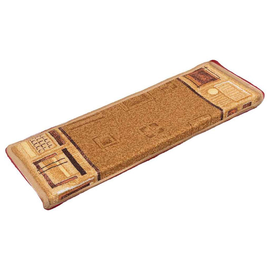 Tapetes de escadas adesivos 10 pcs 65x21x4 cm bege