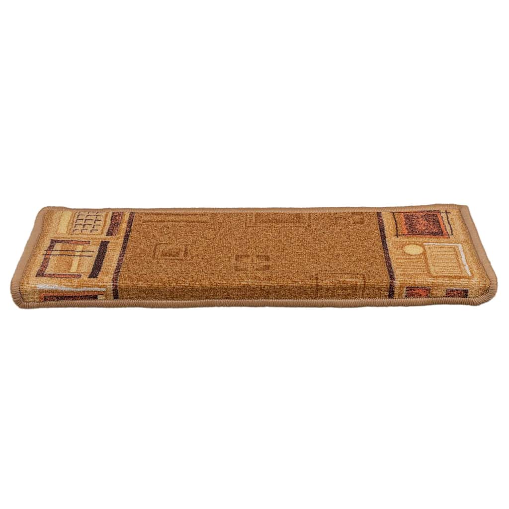 Tapetes de escadas adesivos 10 pcs 65x21x4 cm bege