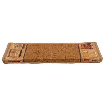 Tapetes de escadas adesivos 10 pcs 65x21x4 cm bege