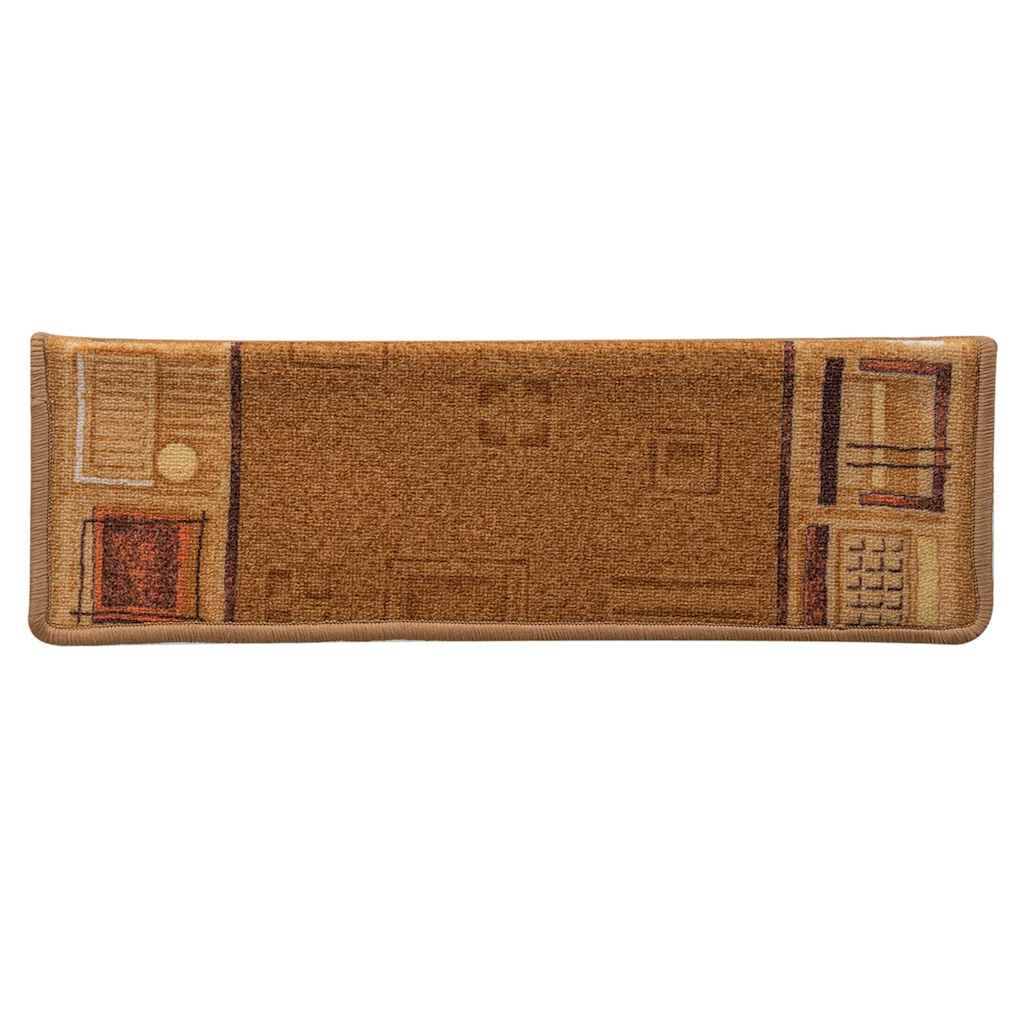 Tapetes de escadas adesivos 10 pcs 65x21x4 cm bege