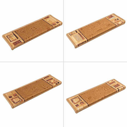 Tapetes de escadas adesivos 10 pcs 65x21x4 cm bege