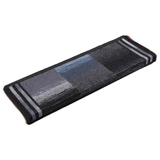 Tapetes de escadas adesivos 5 pcs 65x21x4 cm preto e cinzento