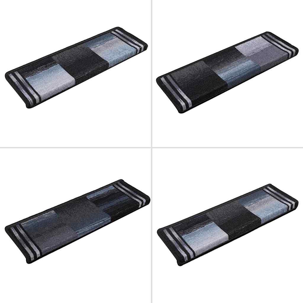 Tapetes de escadas adesivos 5 pcs 65x21x4 cm preto e cinzento