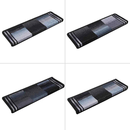 Tapetes de escadas adesivos 5 pcs 65x21x4 cm preto e cinzento