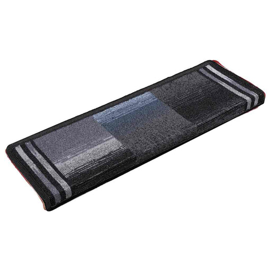 Tapetes de escadas adesivos 10 pcs 65x21x4 cm preto e cinzento