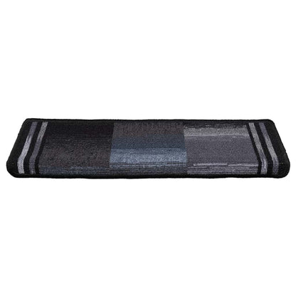 Tapetes de escadas adesivos 10 pcs 65x21x4 cm preto e cinzento