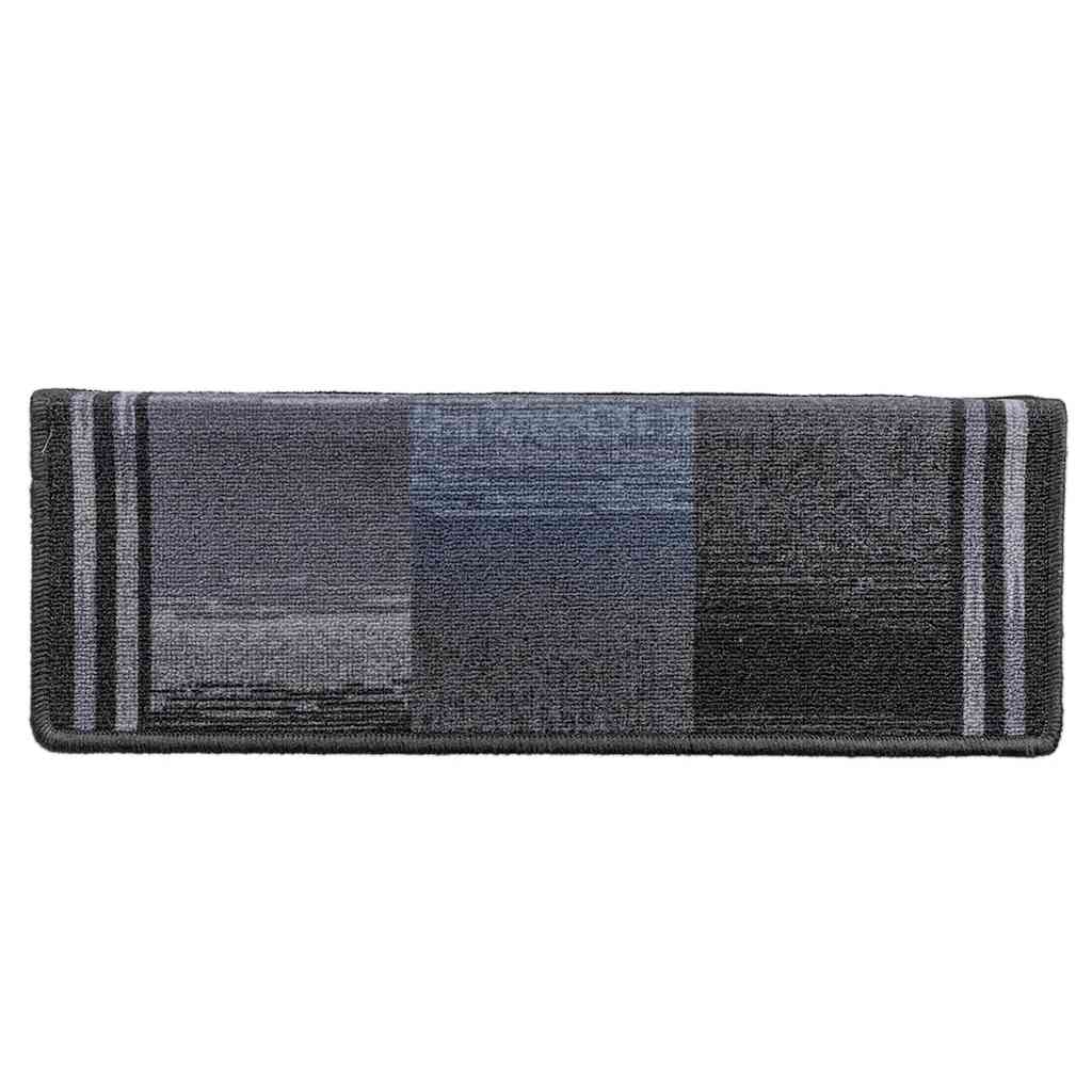 Tapetes de escadas adesivos 10 pcs 65x21x4 cm preto e cinzento