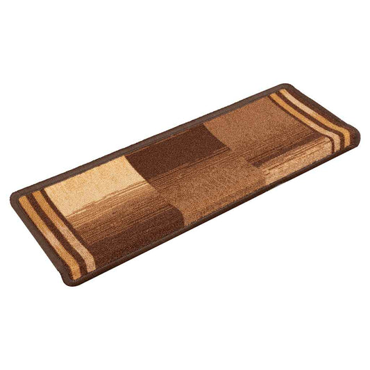 Tapetes de escadas adesivos 5 pcs 65x21x4 cm castanho