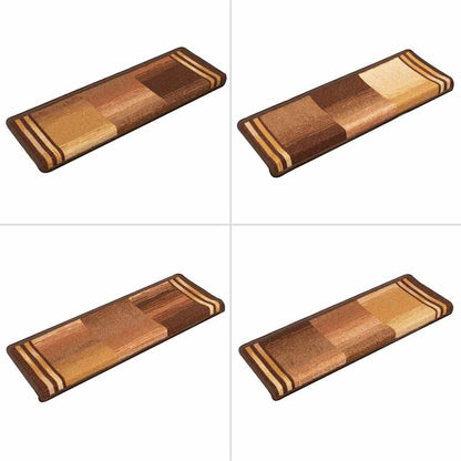 Tapetes de escadas adesivos 5 pcs 65x21x4 cm castanho