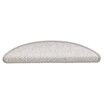 Tapetes escada adesivos aspeto sisal 15 pcs 56x17x3cm platinado