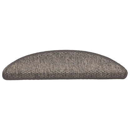 Tapetes escada adesivos aspeto sisal 15 pcs bege/castanho