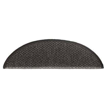 Tapetes escada adesivos aspeto sisal 15 pcs 56x17x3cm antracite
