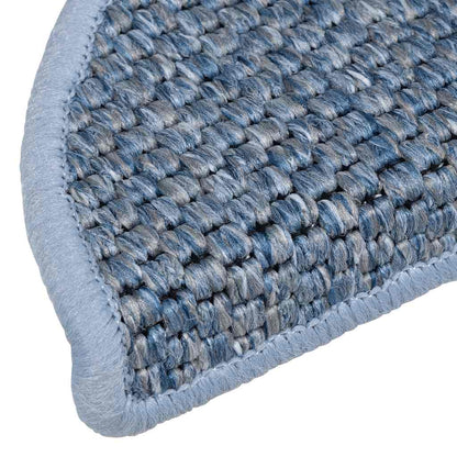 Tapetes escada adesivos aspeto sisal 15 pcs 56x17x3 cm azul