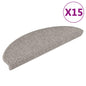 Tapetes escada adesivos aspeto sisal 15pcs 65x21x4 cm prateado