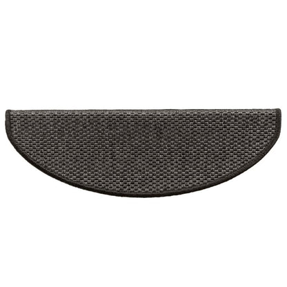 Tapetes escada adesivos aspeto sisal 15pcs 65x21x4 cm antracite