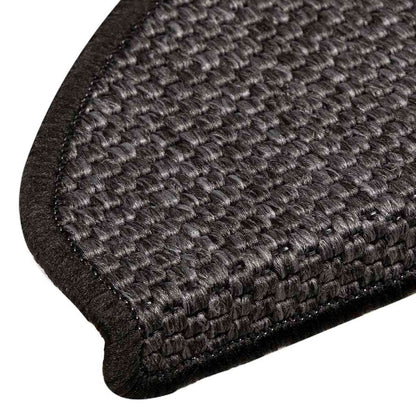 Tapetes escada adesivos aspeto sisal 15pcs 65x21x4 cm antracite