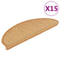 Tapetes escada adesivos aspeto sisal 15 pcs cor de sisal