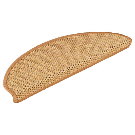 Tapetes escada adesivos aspeto sisal 15 pcs cor de sisal