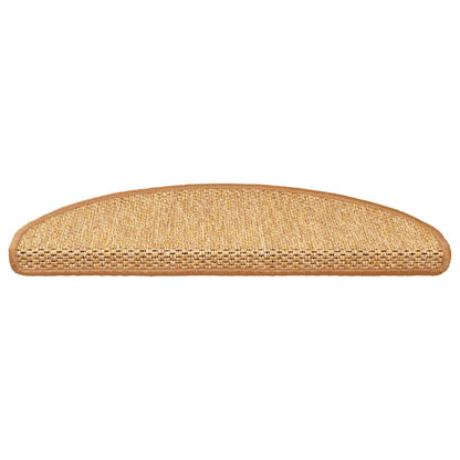Tapetes escada adesivos aspeto sisal 15 pcs cor de sisal