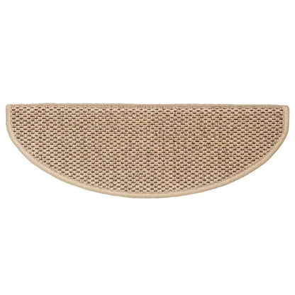 Tapetes escada adesivos aspeto sisal 15pcs 65x21x4cm cor areia