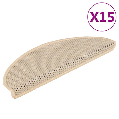 Tapetes escada adesivos aspeto sisal 15 pcs 65x21x4 cm berbere