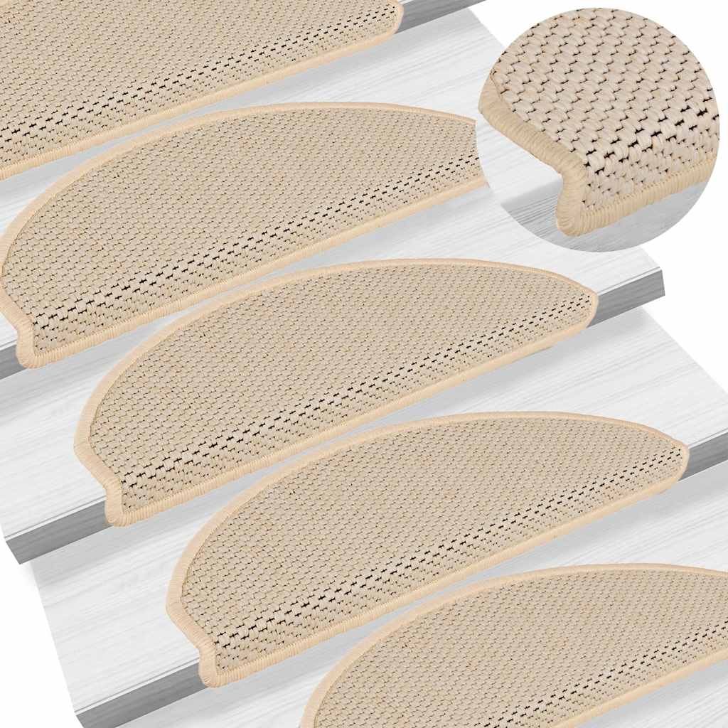 Tapetes escada adesivos aspeto sisal 15 pcs 65x21x4 cm berbere
