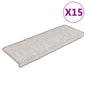 Tapetes escada adesivos aspeto sisal 15pcs 65x21x4 cm platinado