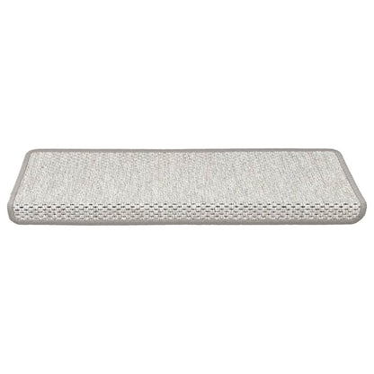 Tapetes escada adesivos aspeto sisal 15pcs 65x21x4 cm platinado