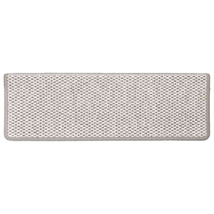 Tapetes escada adesivos aspeto sisal 15pcs 65x21x4 cm platinado