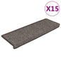 Tapetes escada adesivos aspeto sisal 15pcs 65x21x4 cinza e bege