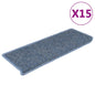 Tapetes escada adesivos aspeto sisal 15 pcs 65x21x4 cm azul