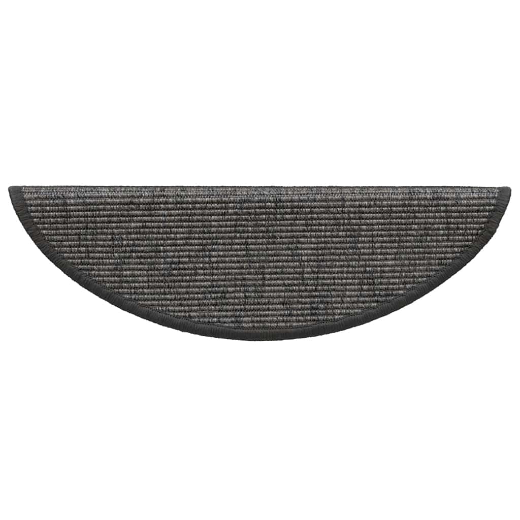 Tapetes de escada 15 peças 56x17x3 cm bege e cinza semicircular