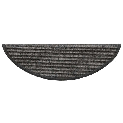 Tapetes de escada 15 peças 56x17x3 cm bege e cinza semicircular